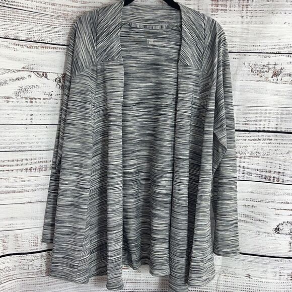 Tail Open cardigan Womens size Large light Hatha Yoga Heather Gray Jersey Fall - Picture 3 of 12
